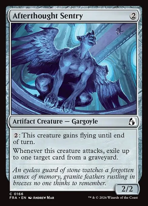 Afterthought Sentry, original Magic card illustrated by Andrew Mar