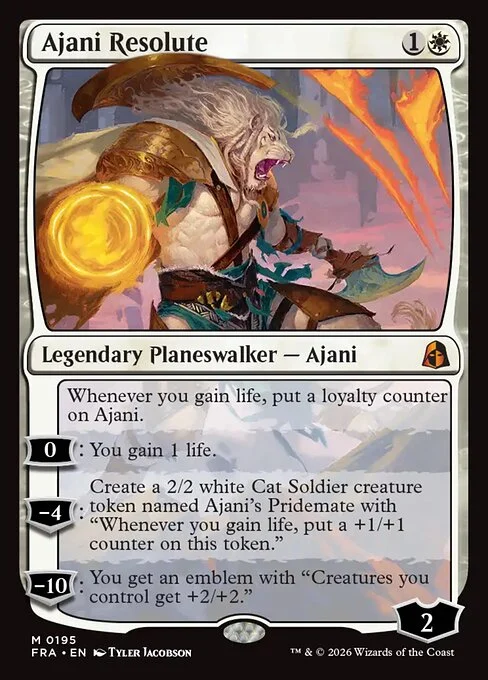 Ajani Resolute, original Magic card illustrated by Tyler Jacobson