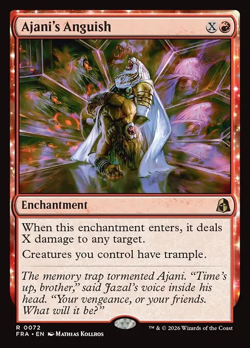 Ajani's Anguish, original Magic card illustrated by Mathias Kollros