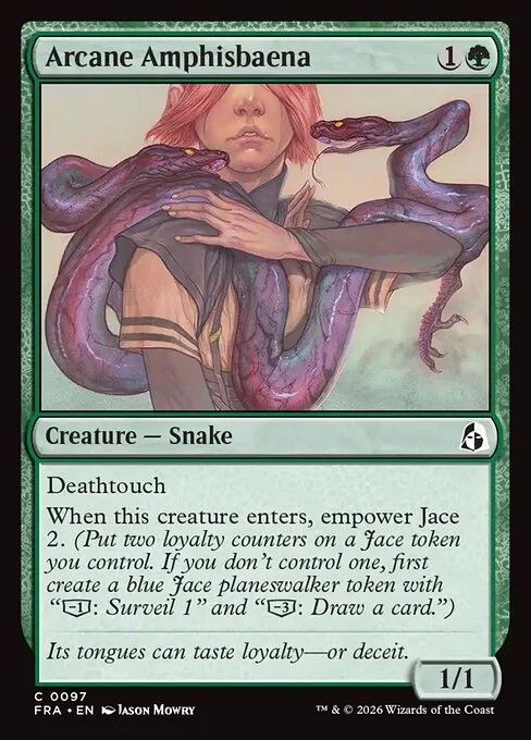 Arcane Amphisbaena, original Magic card illustrated by Jason Mowry