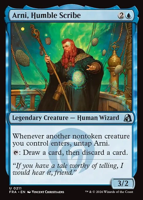 Arni, Humble Scribe, original Magic card illustrated by Vincent Christiaens