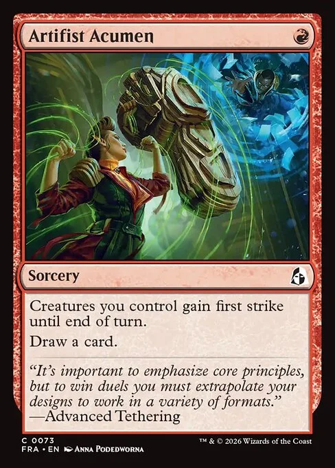 Artifist Acumen, original Magic card illustrated by Anna Podedworna