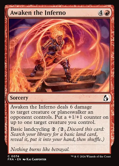 Awaken the Inferno, original Magic card illustrated by Kai Carpenter