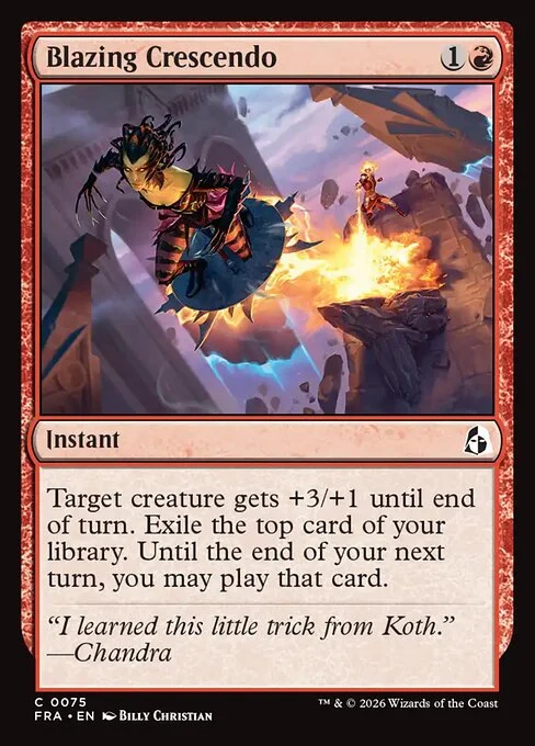 Blazing Crescendo, original Magic card illustrated by Billy Christian