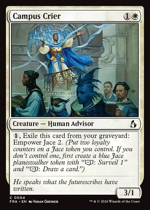Campus Crier, original Magic card illustrated by Johan Grenier