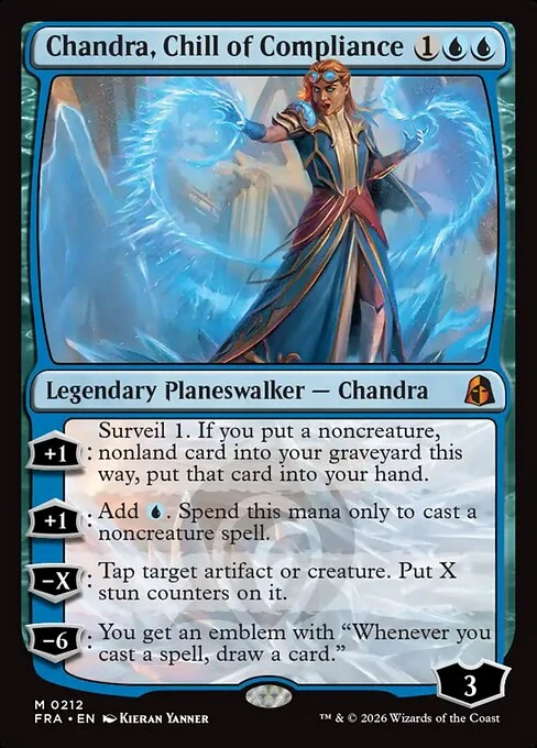 Chandra, Chill of Compliance, original Magic card illustrated by Kieran Yanner