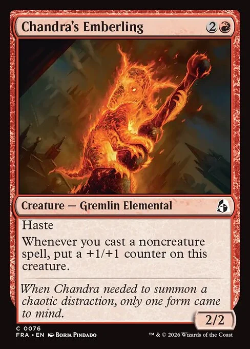 Chandra's Emberling, original Magic card illustrated by Borja Pindado