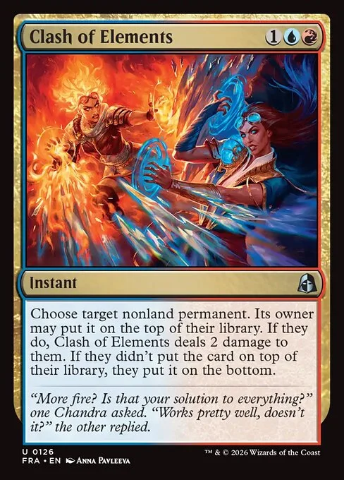Clash of Elements, original Magic card illustrated by Anna Pavleeva