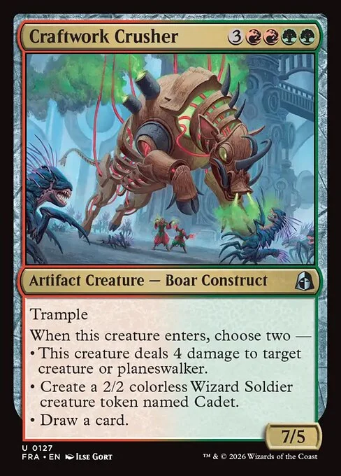 Craftwork Crusher, original Magic card illustrated by Ilse Gort