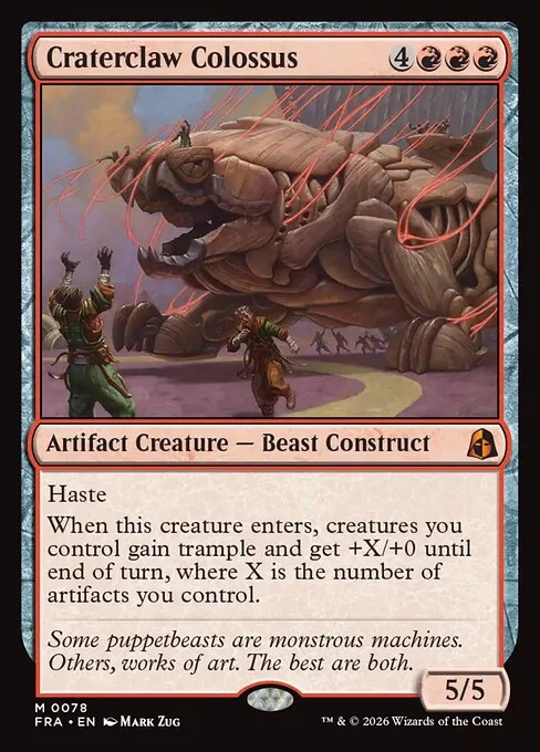 Craterclaw Colossus, original Magic card illustrated by Mark Zug