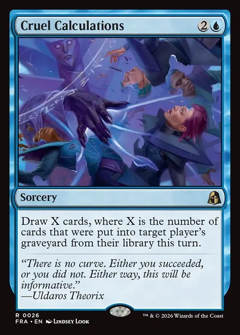 Cruel Calculations, original Magic card illustrated by Lindsey Look