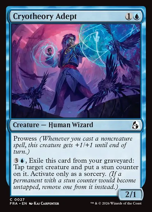 Cryotheory Adept, original Magic card illustrated by Kai Carpenter