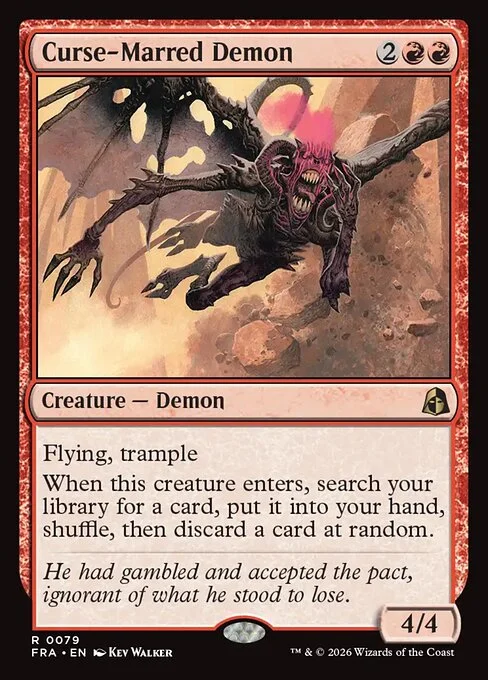 Curse-Marred Demon, original Magic card illustrated by Kev Walker