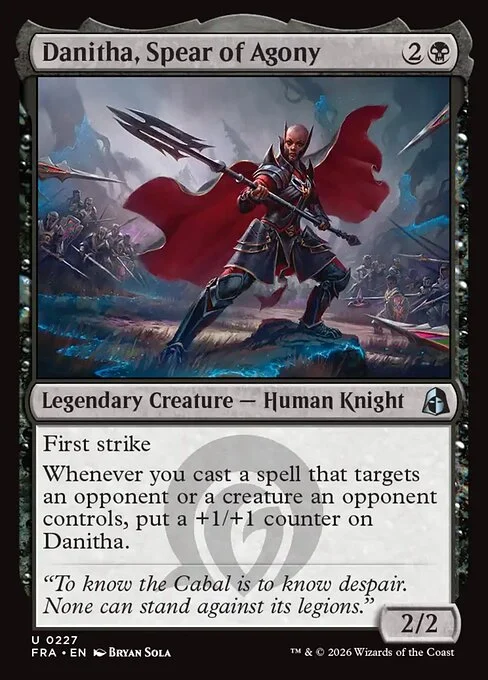 Danitha, Spear of Agony, original Magic card illustrated by Bryan Sola
