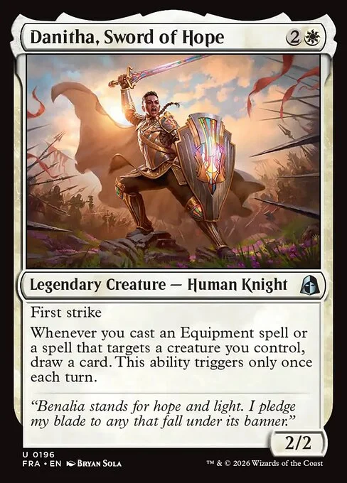 Danitha, Sword of Hope, original Magic card illustrated by Bryan Sola