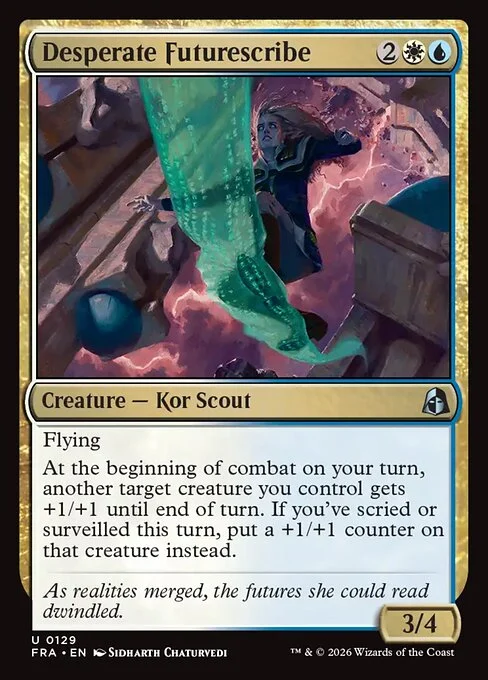 Desperate Futurescribe, original Magic card illustrated by Sidharth Chaturvedi