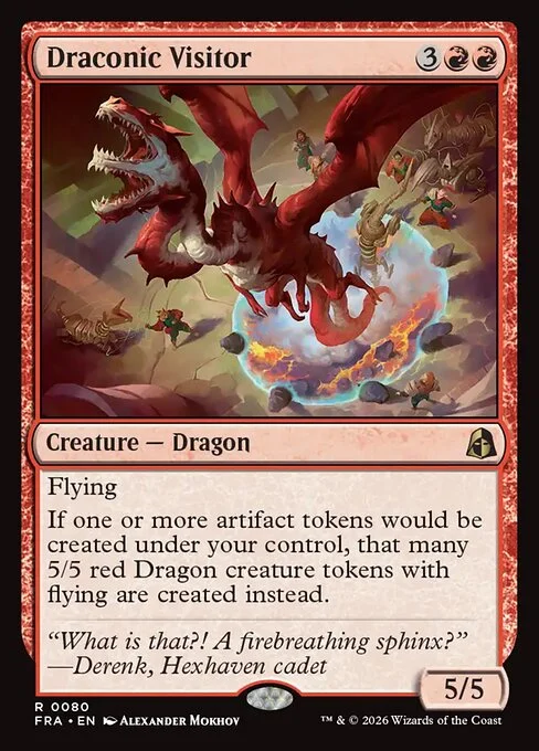 Draconic Visitor, original Magic card illustrated by Alexander Mokhov