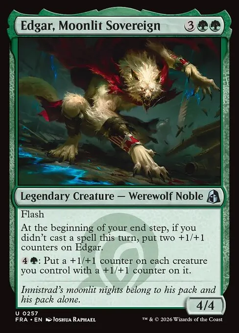 Edgar, Moonlit Sovereign, original Magic card illustrated by Joshua Raphael