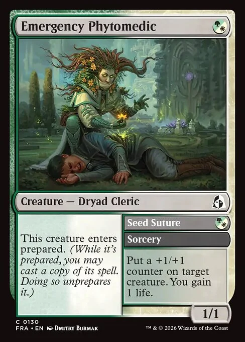 Emergency Phytomedic // Seed Suture, original Magic card illustrated by Dmitry Burmak