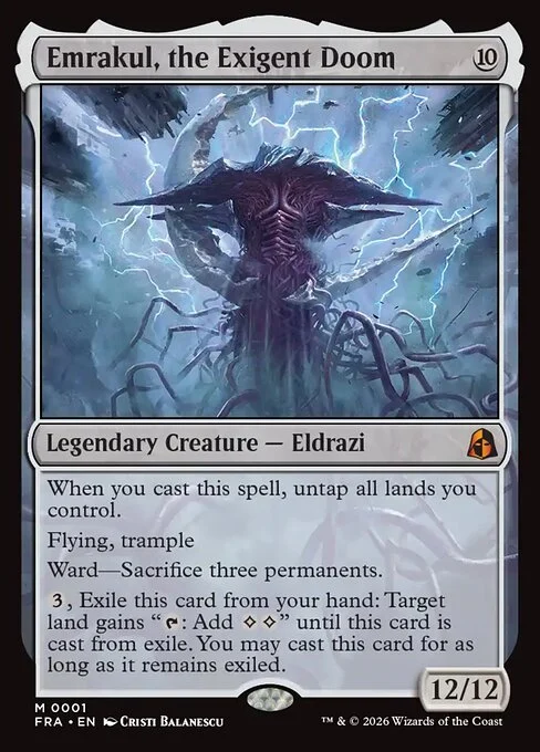 Emrakul, the Exigent Doom, original Magic card illustrated by Cristi Balanescu