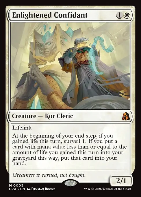 Enlightened Confidant, original Magic card illustrated by Denman Rooke