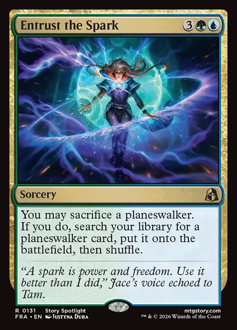 Entrust the Spark, original Magic card illustrated by Justyna Dura