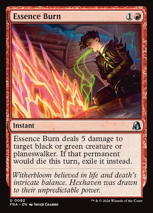 Essence Burn, original Magic card illustrated by Javier Charro