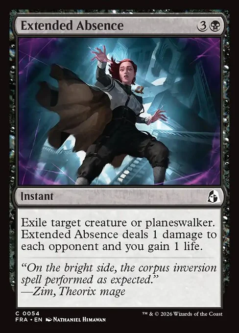 Extended Absence, original Magic card illustrated by Nathaniel Himawan