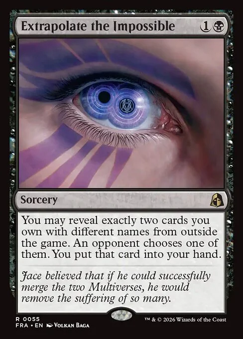 Extrapolate the Impossible, original Magic card illustrated by Volkan Baǵa