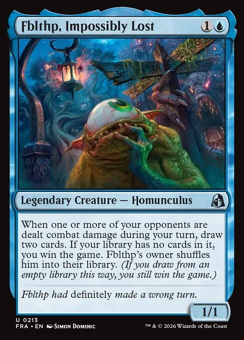 Fblthp, Impossibly Lost, original Magic card illustrated by Simon Dominic