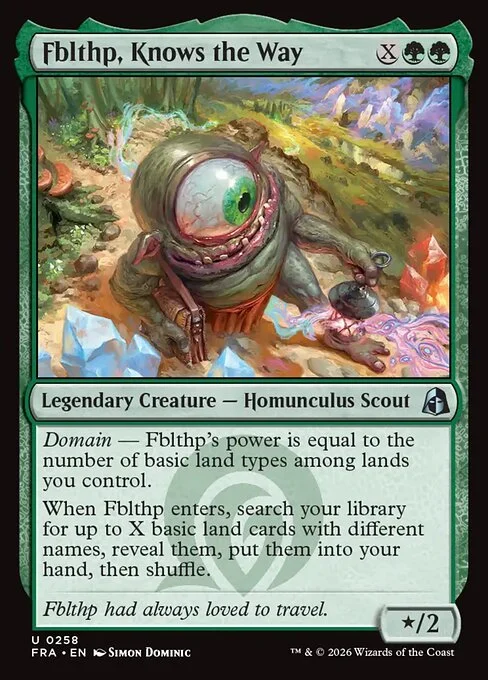 Fblthp, Knows the Way, original Magic card illustrated by Simon Dominic