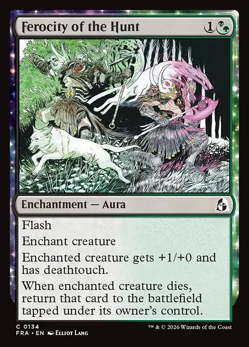 Ferocity of the Hunt, original Magic card illustrated by Elliot Lang