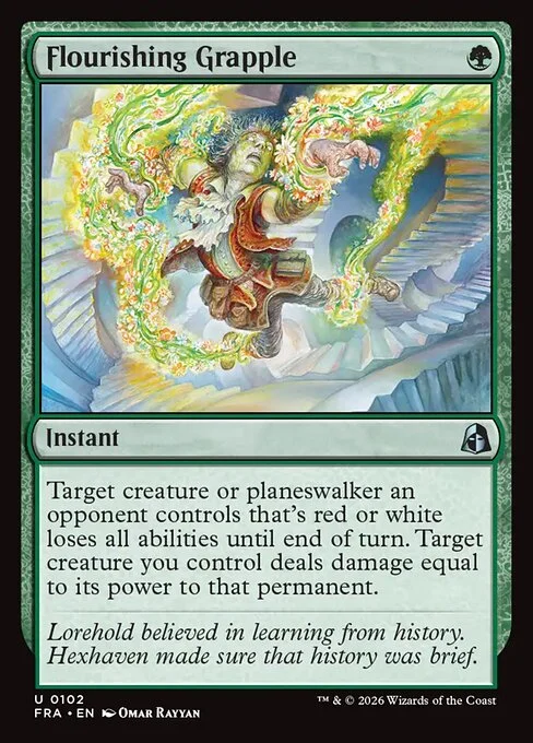 Flourishing Grapple, original Magic card illustrated by Omar Rayyan