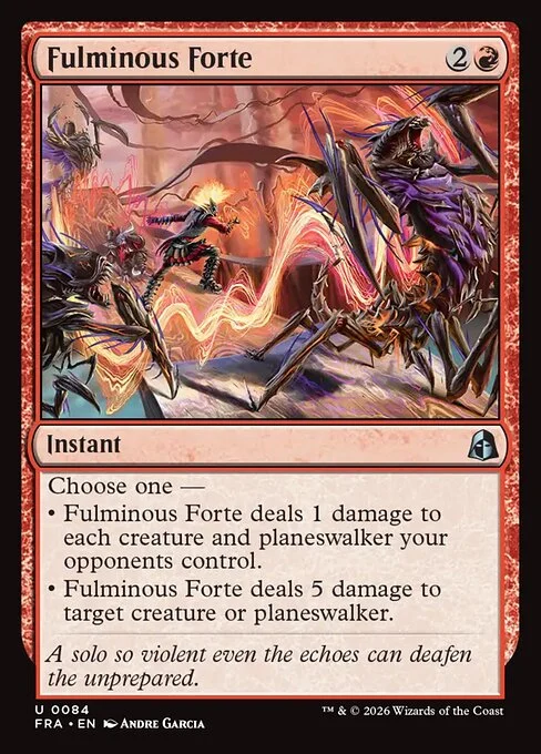 Fulminous Forte, original Magic card illustrated by Andre Garcia