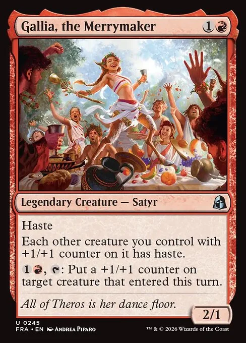 Gallia, the Merrymaker, original Magic card illustrated by Andrea Piparo