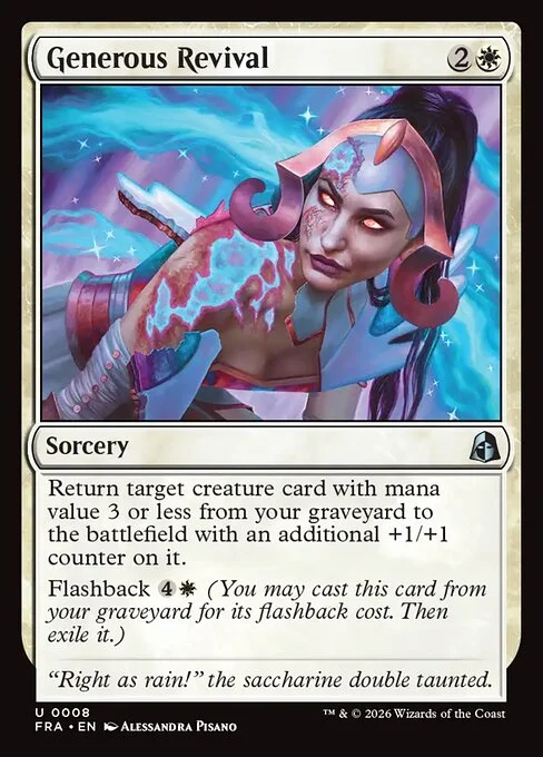 Generous Revival, original Magic card illustrated by Alessandra Pisano