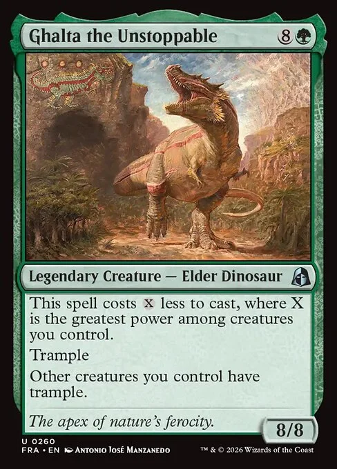 Ghalta the Unstoppable, original Magic card illustrated by Antonio José Manzanedo