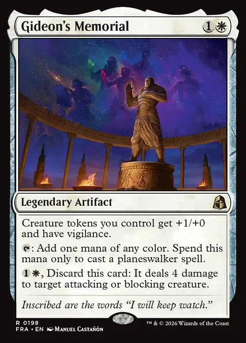 Gideon's Memorial, original Magic card illustrated by Manuel Castañón