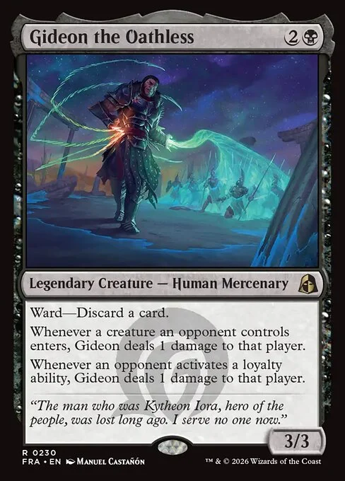 Gideon the Oathless, original Magic card illustrated by Manuel Castañón