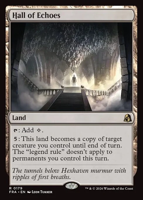 Hall of Echoes, original Magic card illustrated by Leon Tukker