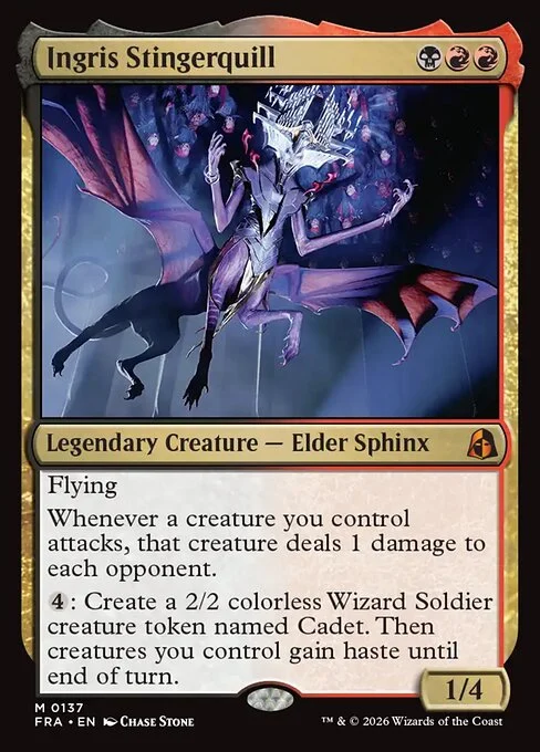 Ingris Stingerquill, original Magic card illustrated by Chase Stone
