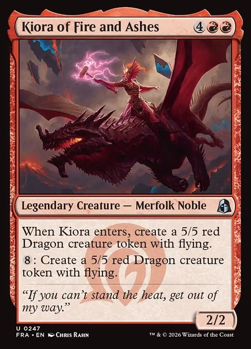 Kiora of Fire and Ashes, original Magic card illustrated by Chris Rahn
