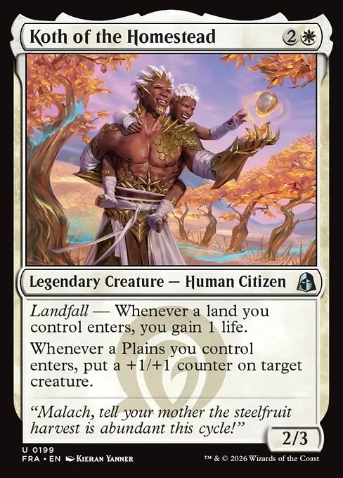 Koth of the Homestead, original Magic card illustrated by Kieran Yanner