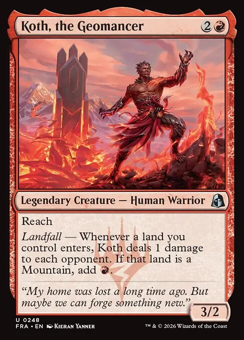 Koth, the Geomancer, original Magic card illustrated by Kieran Yanner