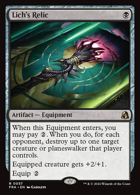 Lich's Relic, original Magic card illustrated by Gaboleps