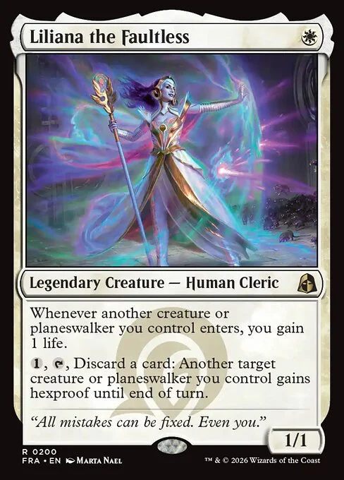 Liliana the Faultless, original Magic card illustrated by Marta Nael