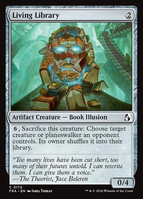 Living Library, original Magic card illustrated by Jarel Threat