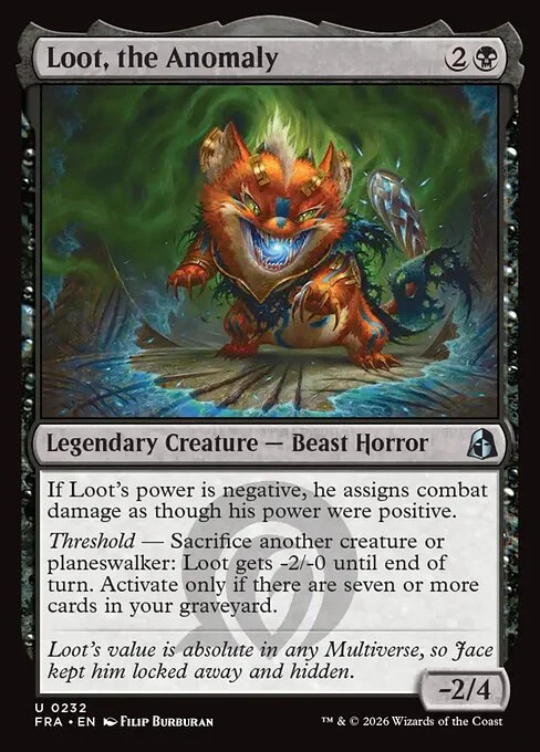 Loot, the Anomaly, original Magic card illustrated by Filip Burburan