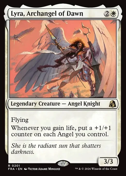 Lyra, Archangel of Dawn, original Magic card illustrated by Victor Adame Minguez