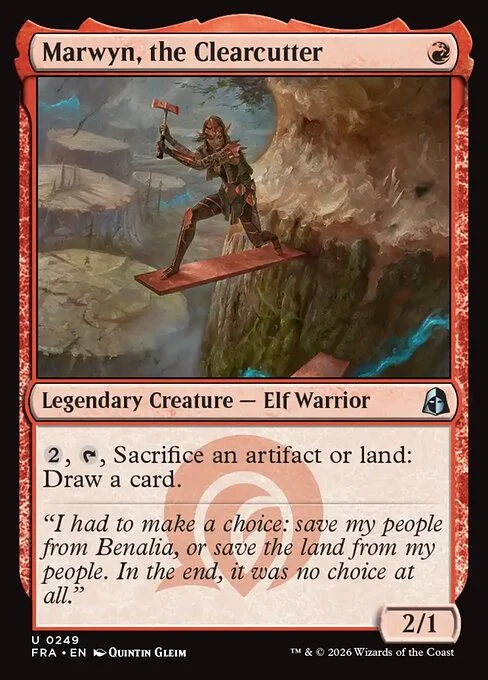 Marwyn, the Clearcutter, original Magic card illustrated by Quintin Gleim